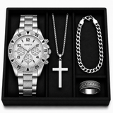 KIT Relógio Rivanno Geneva + Corrente + Pulseira + Anel