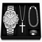 KIT Relógio Rivanno Geneva + Corrente + Pulseira + Anel