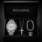 KIT Relógio Rivanno Geneva + Corrente + Pulseira + Anel